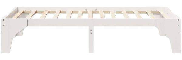vidaXL Bettrahmen Weiß 90 x 190 cm Massives Kiefernholz 873011 Bild 6