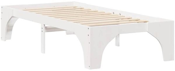 vidaXL Bettrahmen Weiß 90 x 190 cm Massives Kiefernholz 873011 Bild 4