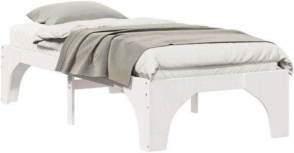 vidaXL Bettrahmen Weiß 90 x 190 cm Massives Kiefernholz 873011 Bild 2