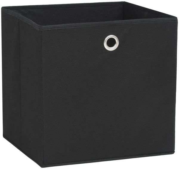 Aufbewahrungsboxen, faltbarer Korb 4 Stk. Vliesstoff 28x28x28 cm Schwarz