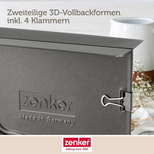 Zenker Osterbackformen Mini-Osterlamm und Osterlamm Backformen  700 & 900 ml Füllvolumen  3D Kuchenformen mit Häschen und Lämmchen als Motiv zum Backen Bild 4