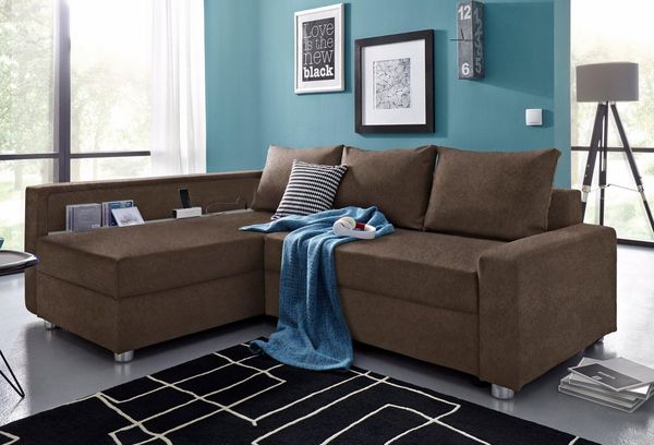 COLLECTION AB Ecksofa Relax L-Form, inklusive Bettfunktion, Federkern, wahlweise mit RGB-LED-Beleuchtung