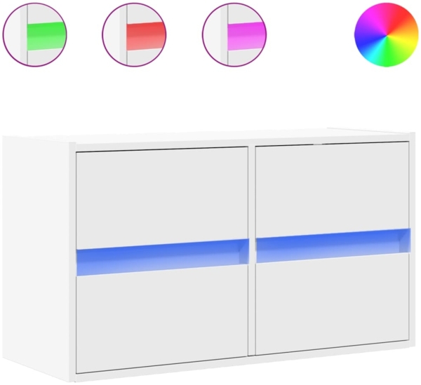 vidaXL TV-Wandschrank mit LED-Beleuchtung Weiß 80x31x45 cm 852285