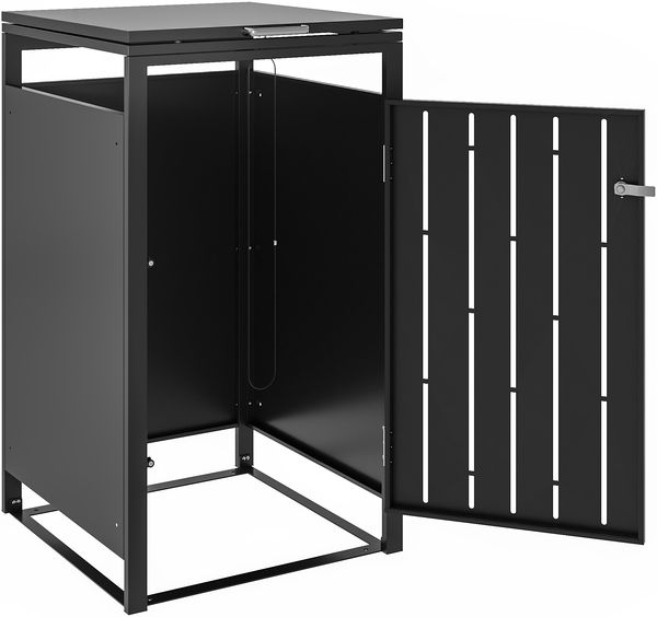 Mülltonnenbox Stahl 120 L Mülltonnenverkleidung dunkelgrau