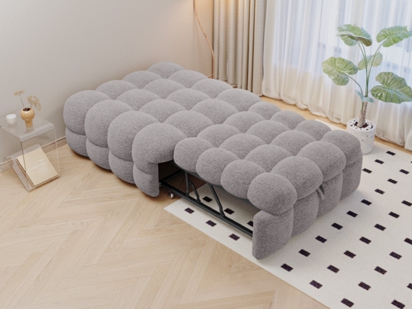STILVORA Schlafsofa Ausziehbares sofa mit bettfunktion,sofas wohnzimmer,Puffy-Bett,grau Bild 3