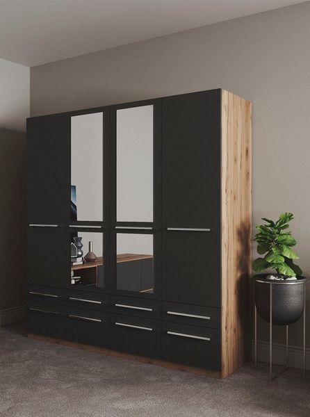 priess Kleiderschrank Schrank Garderobe Wäscheschrank Barcelona in 5 Breiten viel Stauraum, geräumige Schubkästen, mit Spiegel, MADE IN GERMANY