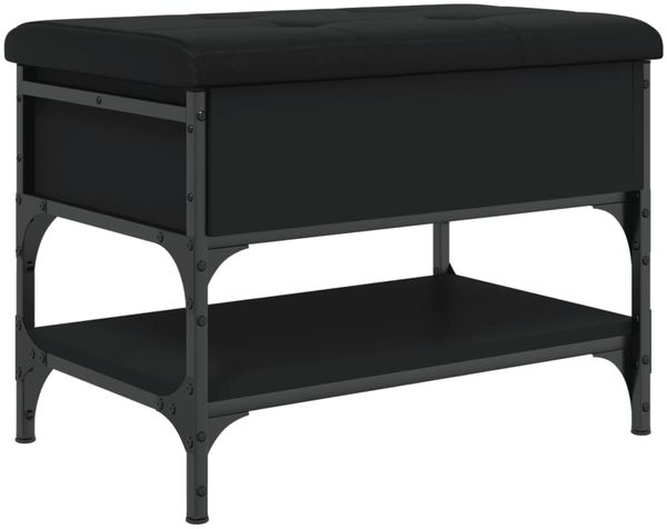 vidaXL Schuhbank Schwarz 62x42x45 cm Holzwerkstoff 835187 Bild 8