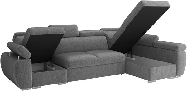 Ecksofa Boston LCP mit 2 Bettkästen und Schlaffunktion (Farbe: Paros 5, Seite: Links LCP+2R+1P(65)) Bild 4