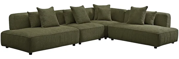 Vente-unique - LELACO Sofa Stoff Grün - B 247 cm x H 74 cm x L 338 cm