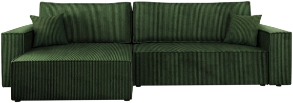 Ecksofa Kobaro Cord Maxi mit Bettkasten und Schlaffunktion (Farbe: Poso 14)