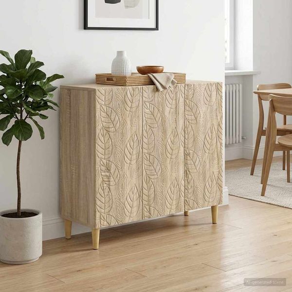 vidaXL Sideboard Sonoma-Eiche 89 x 34,5 x 80 cm Holzwerkstoff 895107