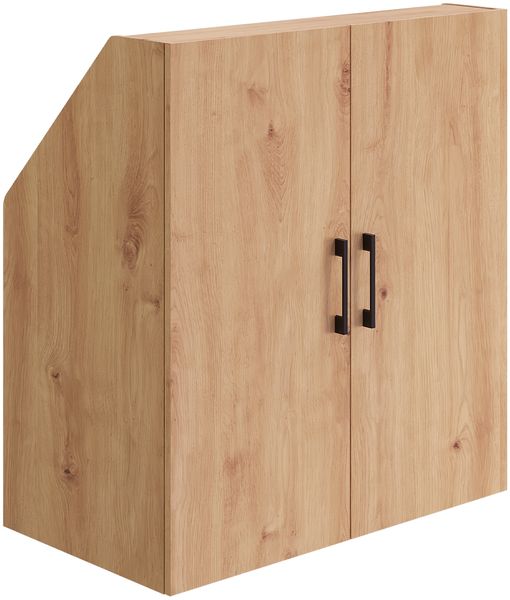 Bellamio 'Aland' Dachschrägenregal mit Türen, Eichenoptik, 100x52x90 cm, Schrank für Dachschräge mit 3 Fächern