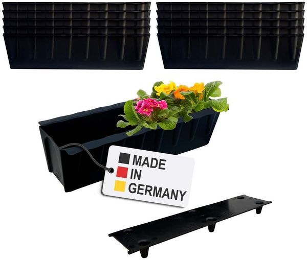 BURI Euro-Paletten Blumenkästen-Einsätze inkl. Bewässerungsmatte | 37,3cm | Pflanzkasten für Europalette Palette | Balkonkasten | Blumentopf | aus stabilen Kunststoff | Made in Germany