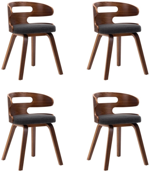 vidaXL Esszimmerstühle 4 Stk. Dunkelgrau Bugholz und Stoff 278850