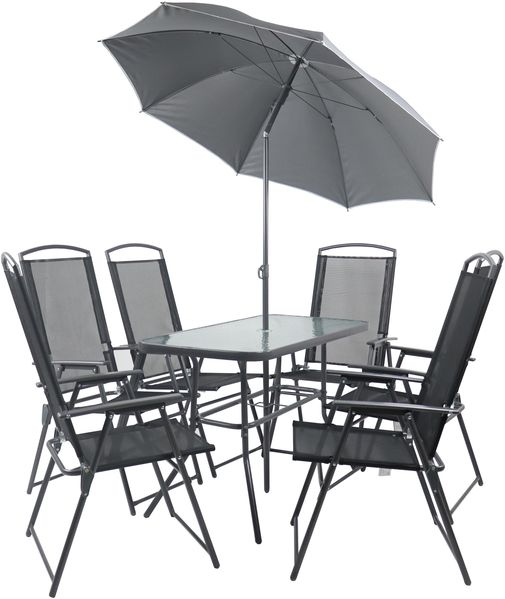VCM Gartenmöbel-Set 110 918144 Anthrazit H. 70 x B. 110 x T. 55 cm