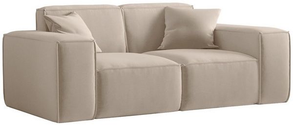 Sofa Designersofa CELES PREMIUM 2-Sitzer in Stoff Opera Velvet Sand
