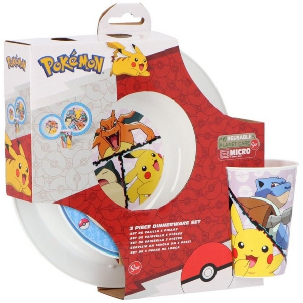 Pokémon Frühstücksset Geschirrset 3tlg. für Kinder