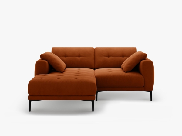 Micadoni Ecksofa Bemy 2-Sitzer Links Samt Terrakotta