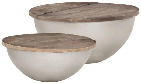 vidaXL Schüsselförmiges Couchtisch-Set 2 Stk. Mango Massivholz 286561