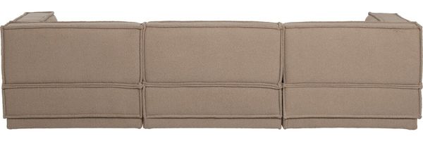 Ecksofa Chaiselongue Manu - Teddy-Stoff Taupe, Links Bild 3