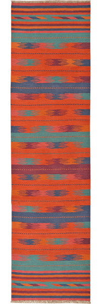 Looma 'Atrisa' Kelim Gashgai handgewebt, Schurwolle Bunt, 80x298 cm