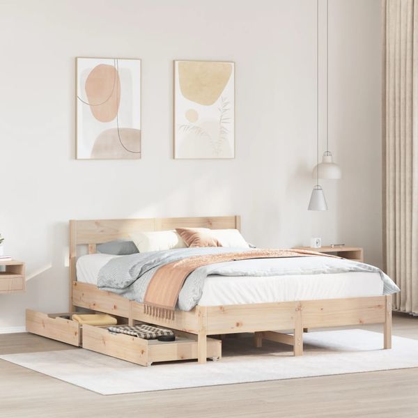 vidaXL Massivholzbett ohne Matratze 120x190 cm Kiefernholz 3301884