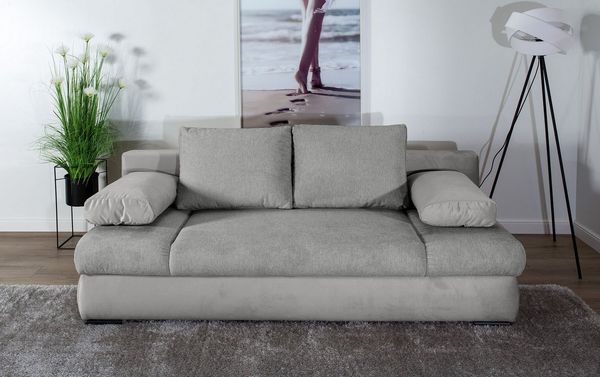 COLLECTION AB Schlafsofa Chicago, B: 200 cm, Liegefl. 146x200 cm, Bettfunktion, Bettkasten & 2 Armlehnenkissen, Federkern