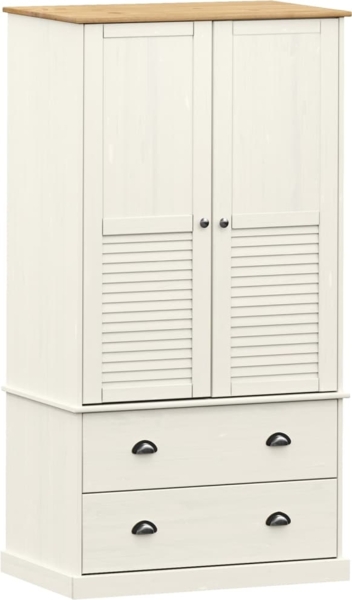 vidaXL Kleiderschrank VIGO Weiß 90x55x170 cm Massivholz Kiefer 353164