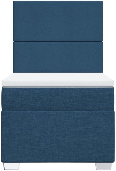 vidaXL Boxspringbett mit Matratze Blau 90x200 cm Stoff 3292670 Bild 6