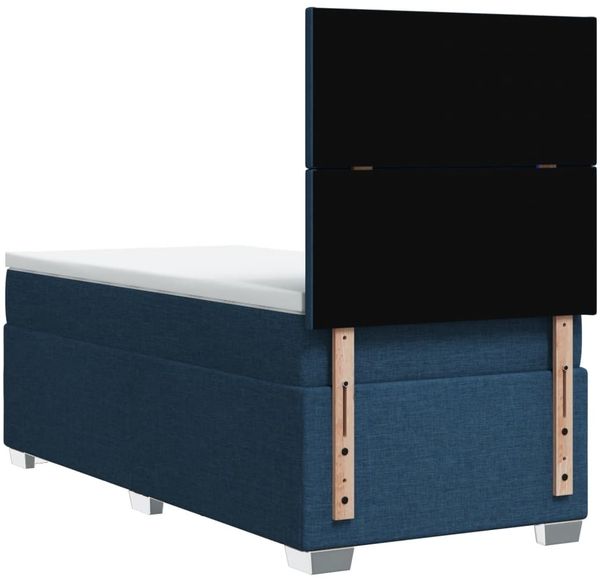 vidaXL Boxspringbett mit Matratze Blau 90x200 cm Stoff 3292670 Bild 12