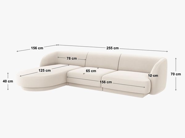 Micadoni 4-Sitzer Samtstoff Ecke rechts Sofa Miley | Bezug | Beinfarbe Black Plastic, Grün Bild 6