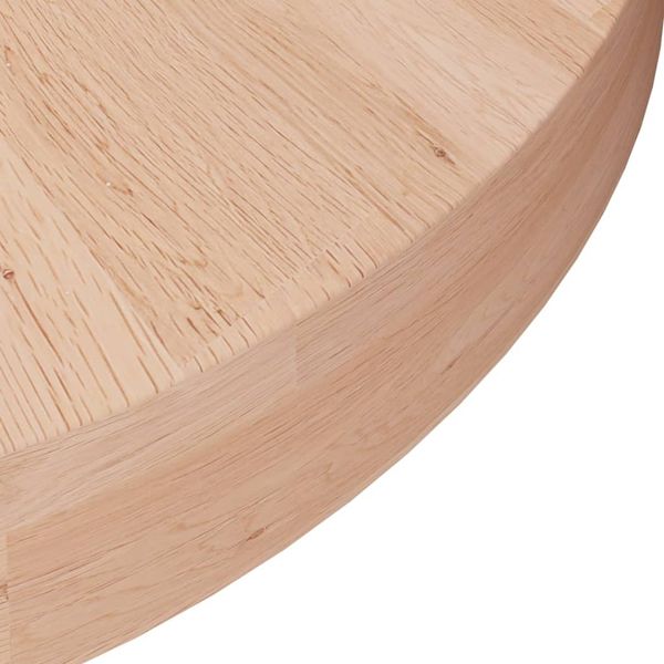 vidaXL Runde Tischplatte Ø30x4 cm Unbehandeltes Massivholz Eiche 342907 Bild 3