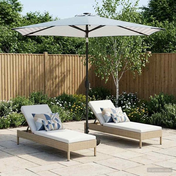vidaXL Gartenparasol mit LED-Lichtern und Sockel 270 x 270 cm 42036266