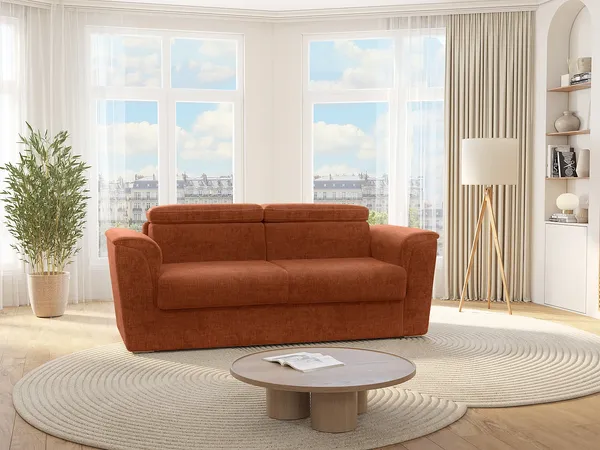 Vente-unique - RIZORA Sofa Stoff Rot - B 223 cm96 cm x H 95 cm x L 230 cm
