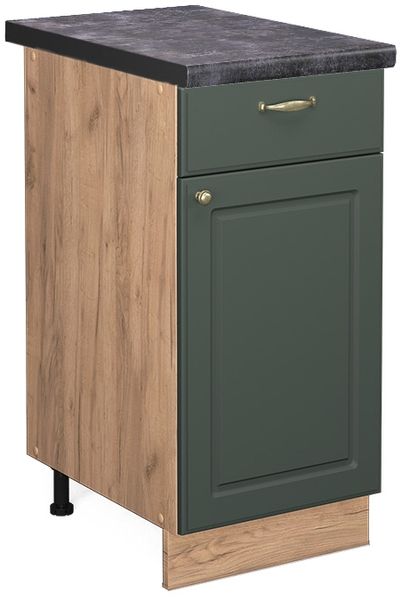Küchenunterschrank Fame-Line Grün-Gold Landhaus 40 cm , AP Anthrazit Vicco