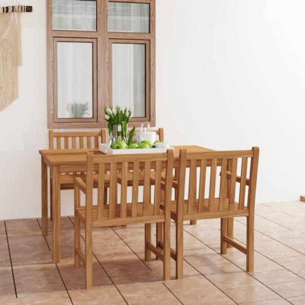 vidaXL 5-tlg. Garten-Essgruppe Massivholz Teak 3059935