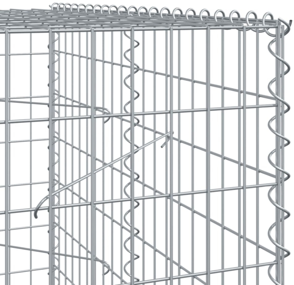 vidaXL Gabione mit Deckel 600x100x200 cm Verzinktes Eisen 3295235 Bild 5