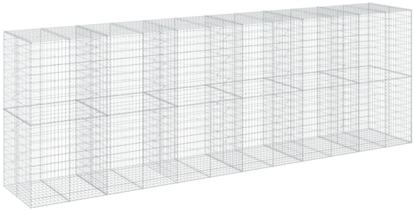 vidaXL Gabione mit Deckel 600x100x200 cm Verzinktes Eisen 3295235 Bild 1