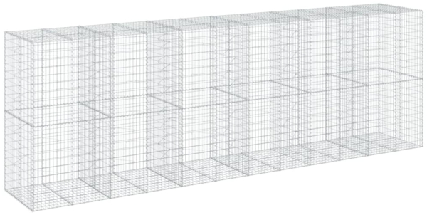 vidaXL Gabione mit Deckel 600x100x200 cm Verzinktes Eisen 3295235 Bild 4
