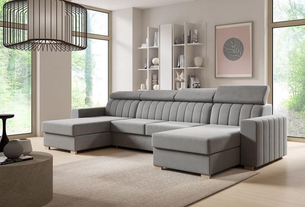 Ecksofa Avanti mit Schlaffunktion 325x170 cm Bettzeugablage Wohnzimmersofa, Couch, Soffa, Bettsofa, Sofa U Form- Monolith 84