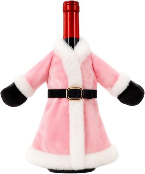 ABC Weinflaschenbezug, für Weihnachten, rot, Plüsch / Textil, 4 x 26 x 21 cm