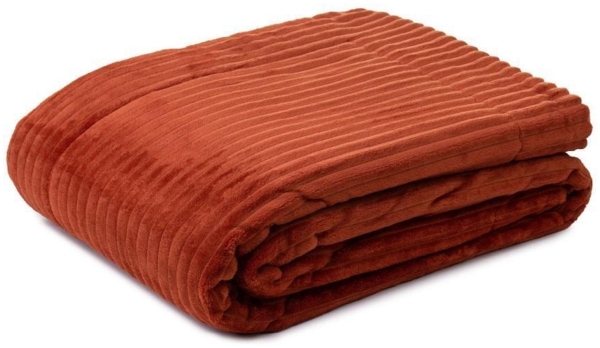 Gözze Wohndecke, kuschelweich, 1620g/Stück, Cord Optik, Polyester, Zimt, 150x200 cm