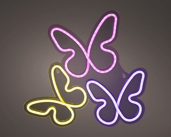 LED Neon Schmetterlinge 3er Set NEON