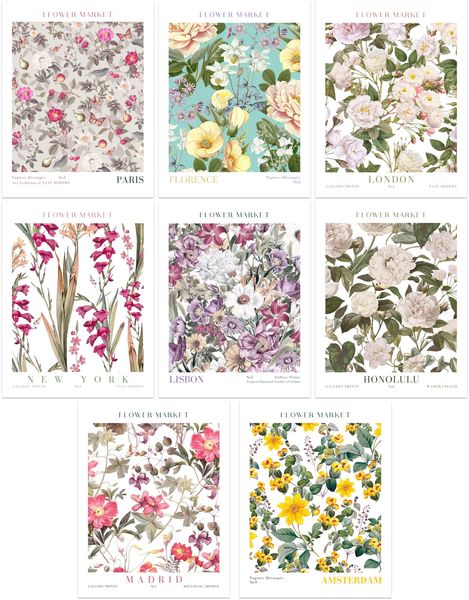 Flower Market Poster · Geschenkidee · Design Poster · Blumen · Wanddeko Wohnzimmer Küche · Wall deco · Deko Print ohne Rahmen - 30x40 cm / New York