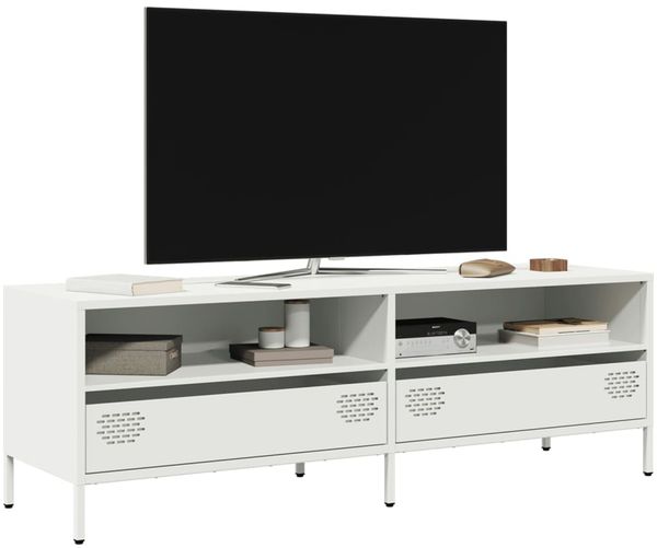 vidaXL TV-Schrank Weiß 135x39x43,5 cm Kaltgewalzter Stahl 851339
