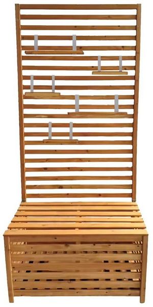 Divit Aufbewahrungsbox 2x Gartentruhe mit Regalen GR1 Gartenbank Pflanzregal