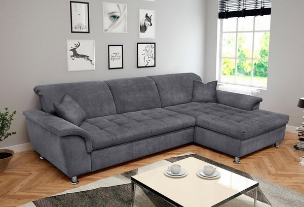 DOMO collection Ecksofa Franzi Steppung im Sitzbereich B7T/H: 278/162/80 cm, L-Form, wahlweise mit Bettfunktion, Bettkasten und Kopfteilverstellung