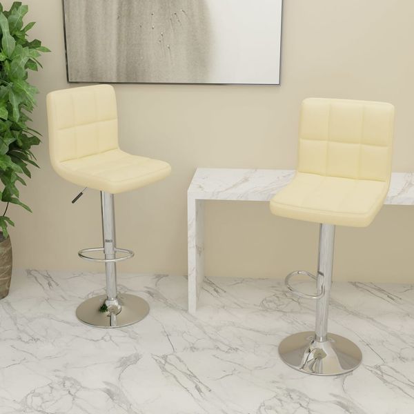 vidaXL Barhocker 2 Stk. Creme Stoff [334241]
