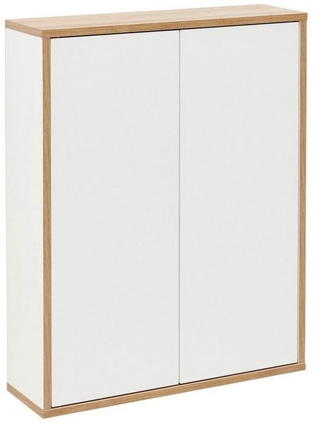 FACKELMANN FINN Doppel Hängeschrank 60 cm breit, Braun hell/Weiß