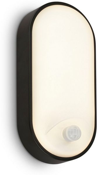 BRILONER - LED Wandlampe Aussen IP65 mit Bewegungsmelder, bis 6m Reichweite, 100 Grad Erfassung, Aussenlampe, Wandleuchte aussen, LED Strahler außen, Außenbeleuchtung, 22 x 10,5 x 6 cm, Schwarz